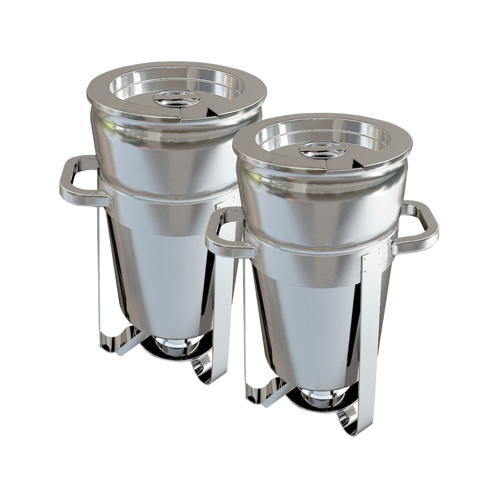 SOGA 2X 7L Round Stainless Steel Soup Warmer Marmite Chafer Full Size Catering Chafing Dish $ 310.50