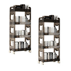 SOGA 2X 38x24cm Black 4 Tier Bookshelf & Cosmetic Storage Organizer Trolley Rack $ 166.50