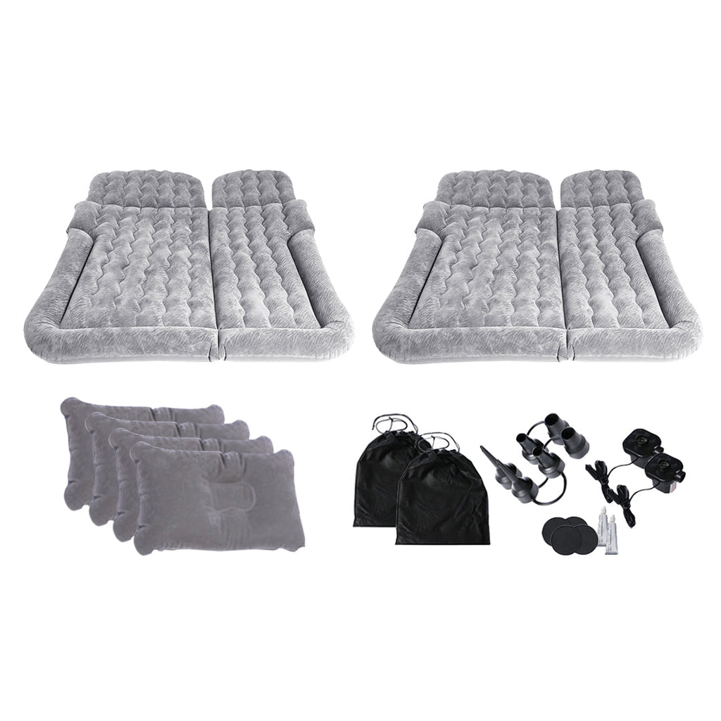 SOGA 2X Grey Inflatable Car Boot Mattress Portable Camping Air Bed Travel Sleeping Essentials $ 198.50