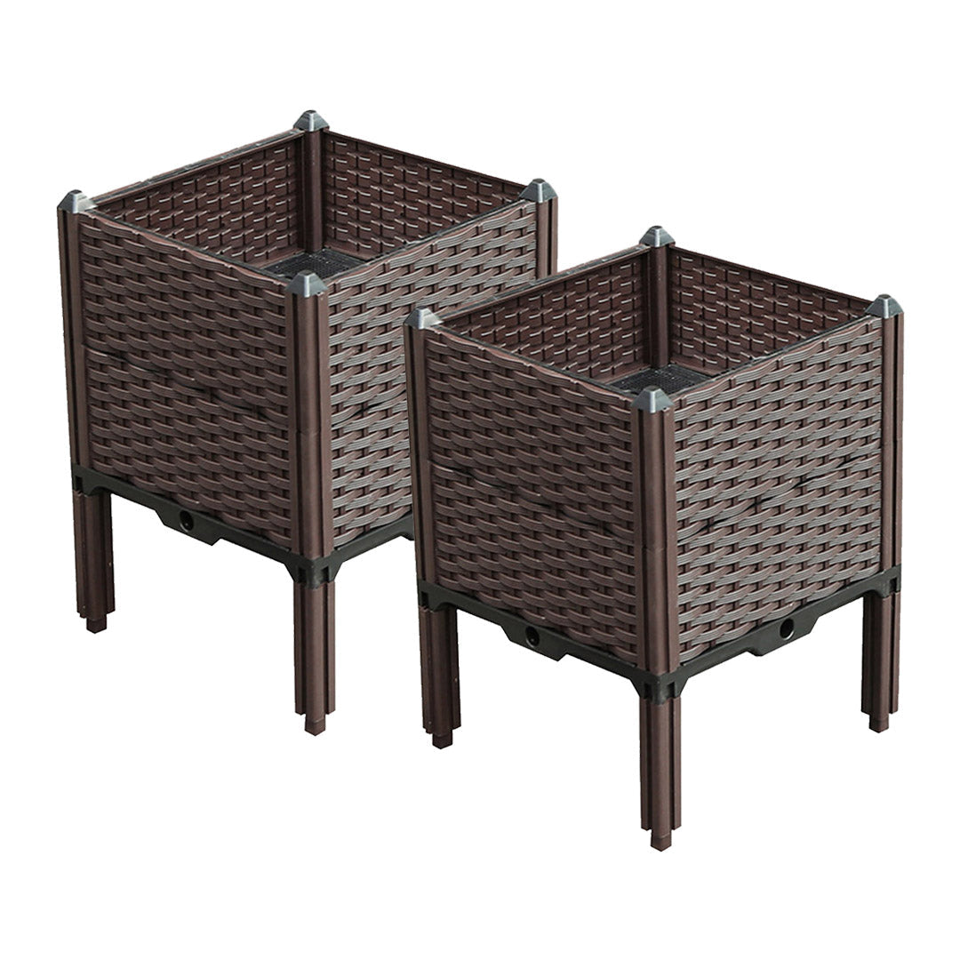 SOGA 2X 40cm Raised Planter Box Vegetable Herb Flower Outdoor Plastic Plants Garden Bed with Legs Deepen $ 107.90