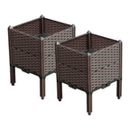 SOGA 2X 40cm Raised Planter Box Vegetable Herb Flower Outdoor Plastic Plants Garden Bed with Legs Deepen $ 107.90