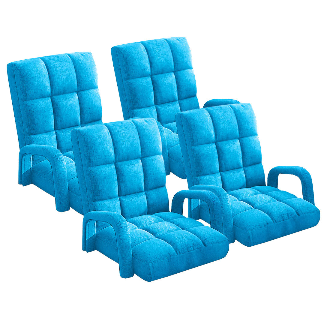 SOGA 4X Foldable Lounge Cushion Adjustable Floor Lazy Recliner Chair with Armrest Blue $ 802.50