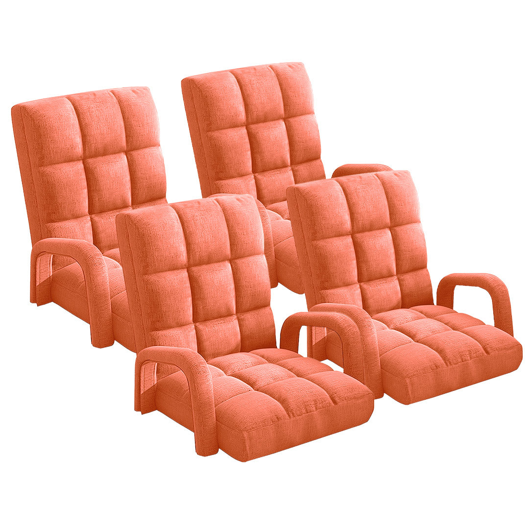 SOGA 4X Foldable Lounge Cushion Adjustable Floor Lazy Recliner Chair with Armrest Orange $ 802.50