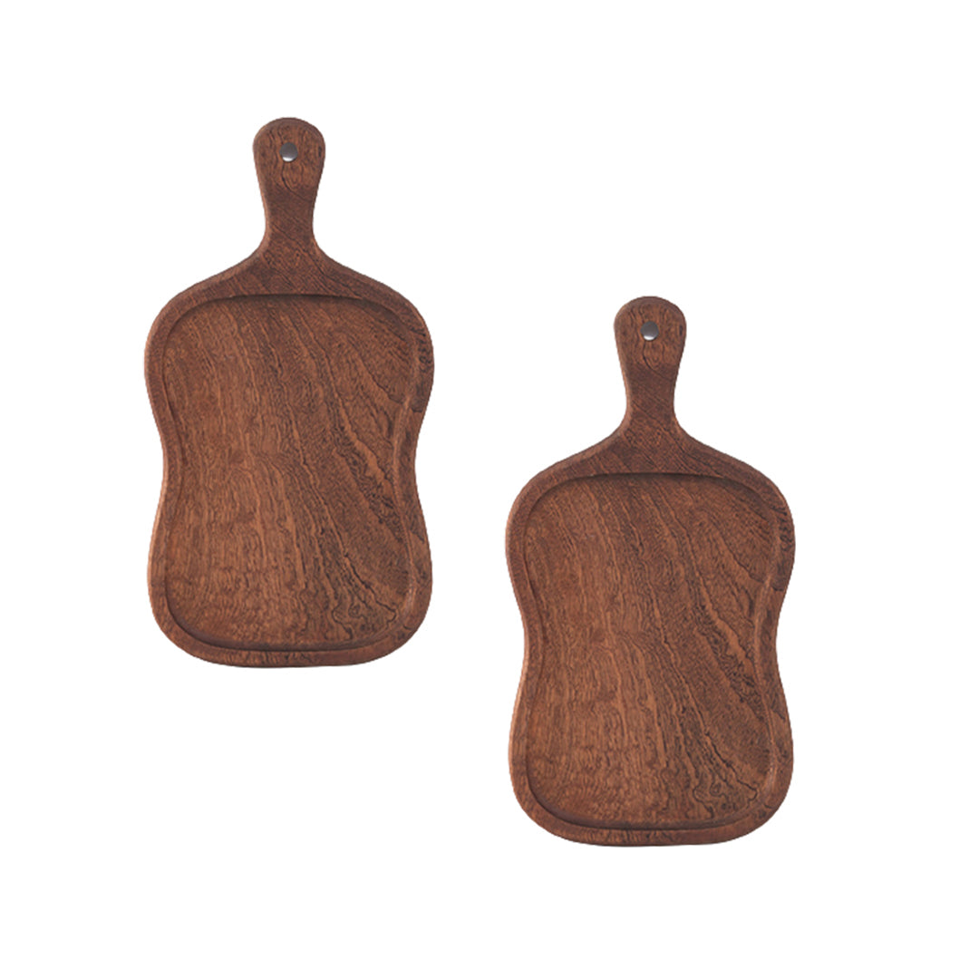 SOGA 2X 40cm Brown Wooden Serving Tray Board Paddle with Handle Home Decor $ 92.90