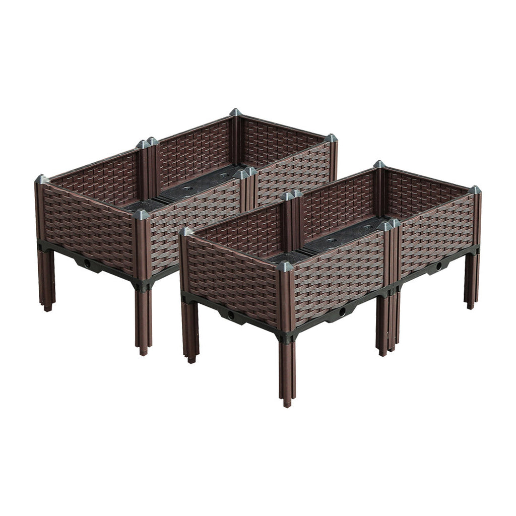 SOGA 2X 80cm Raised Planter Box Vegetable Herb Flower Outdoor Plastic Plants Garden Bed with Legs $ 107.90
