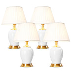 SOGA 4X Ceramic Oval Table Lamp with Gold Metal Base Desk Lamp White $ 677.50