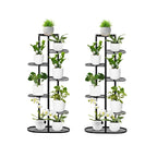 SOGA 2X 7 Tier 8 Pots Black Metal Plant Rack Flowerpot Storage Display Stand Holder Home Garden Decor $ 172.90