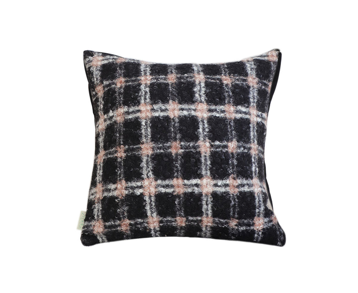 SOGA 50cm Modern Plaid Pattern Blush Pink Gray Decorative Throw Pillow $ 58.90