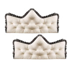 SOGA 2x 120cm Crown Pillow Tufted Cream Headboard Cushion for Bed $ 114.50