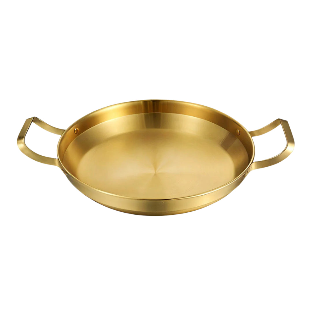SOGA 26cm Dry Pot Gold Plated 202 Material Stainless Steel and Kitchen Essential $ 33.50