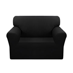 SOGA 1-Seater Black Sofa Cover Couch Protector High Stretch Lounge Slipcover Home Decor