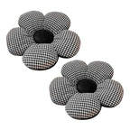 SOGA 2X Black Flower Cushion Shaped for Floor and Sitting Throw Pillow