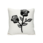 SOGA 45cm White Black Rose Floral Embroidered Throw Pillow $ 66.90