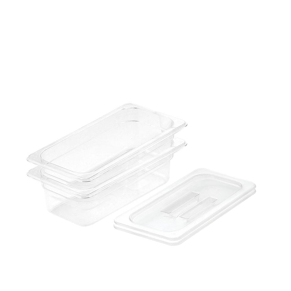 SOGA 100mm Clear Gastronorm GN Pan 1/3 Food Tray Storage Bundle of 2 with Lid $ 83.90