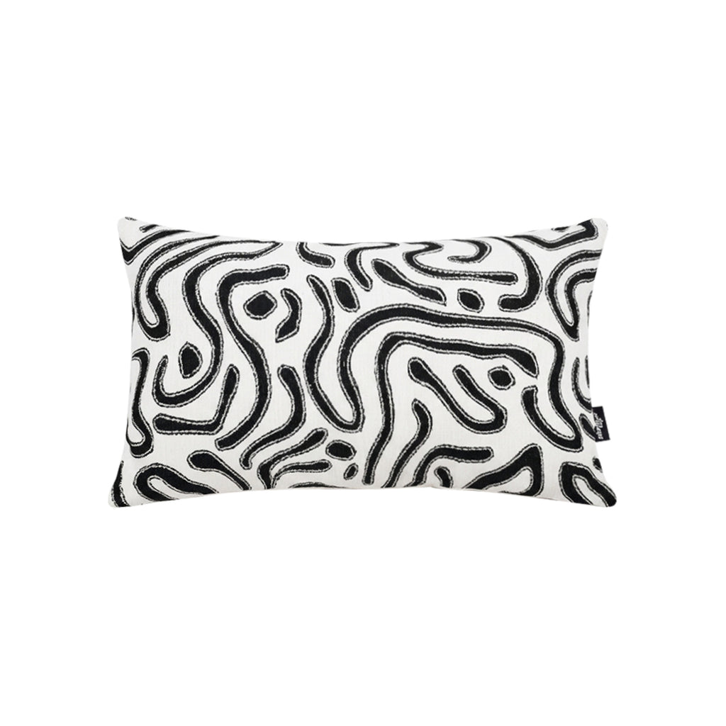 SOGA 30cm Black White Abstract Swirl Pattern Decorative Throw Pillow $ 72.50