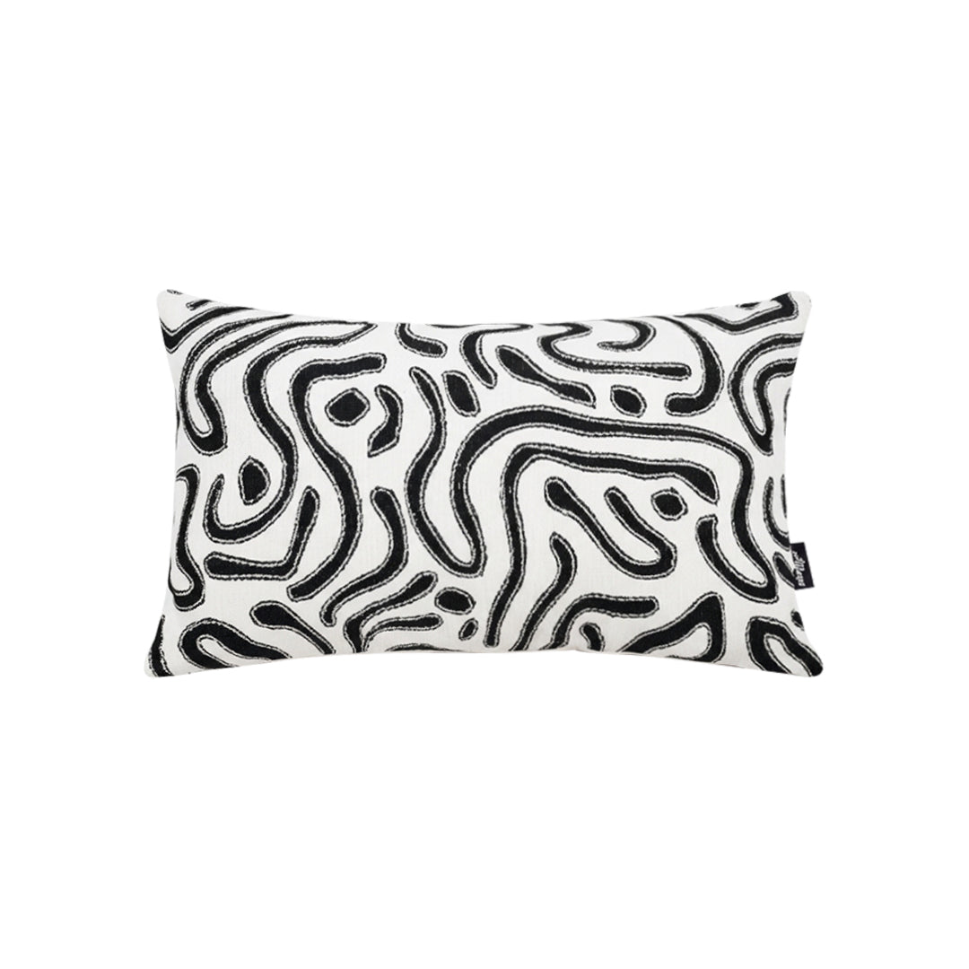 SOGA 30cm Black White Abstract Swirl Pattern Decorative Throw Pillow $ 72.50