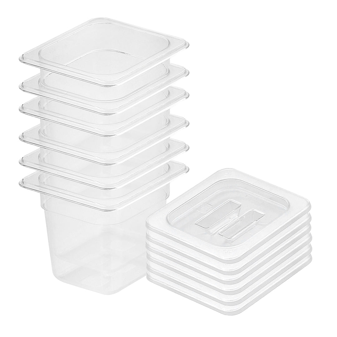SOGA 150mm Clear Gastronorm GN Pan 1/6 Food Tray Storage Bundle of 6 with Lid $ 174.50