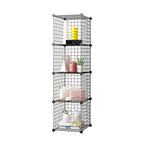 SOGA Black Portable 4 Tier Cube Storage Organiser Foldable DIY Modular Grid Space Saving Shelf $ 61.50