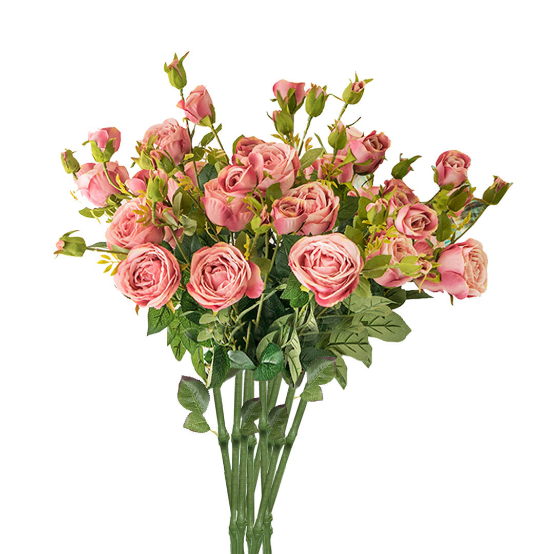SOGA 10 Bunch Artificial Silk Rose 6 Heads Flower Fake Bridal Bouquet Table Decor Pink $ 133.50