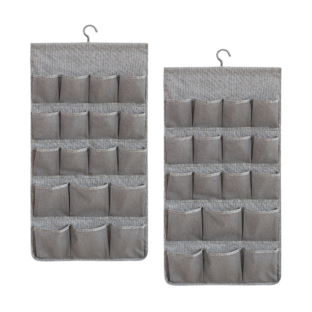 SOGA 2X Grey Double Sided Hanging Storage Bag Underwear Bra Socks Mesh Pocket Hanger Home Organiser $ 51.90