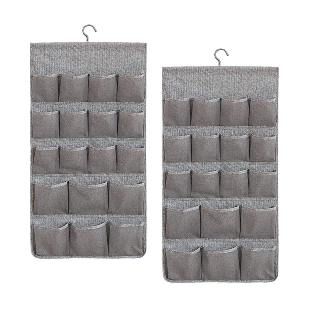SOGA 2X Grey Double Sided Hanging Storage Bag Underwear Bra Socks Mesh Pocket Hanger Home Organiser $ 51.90