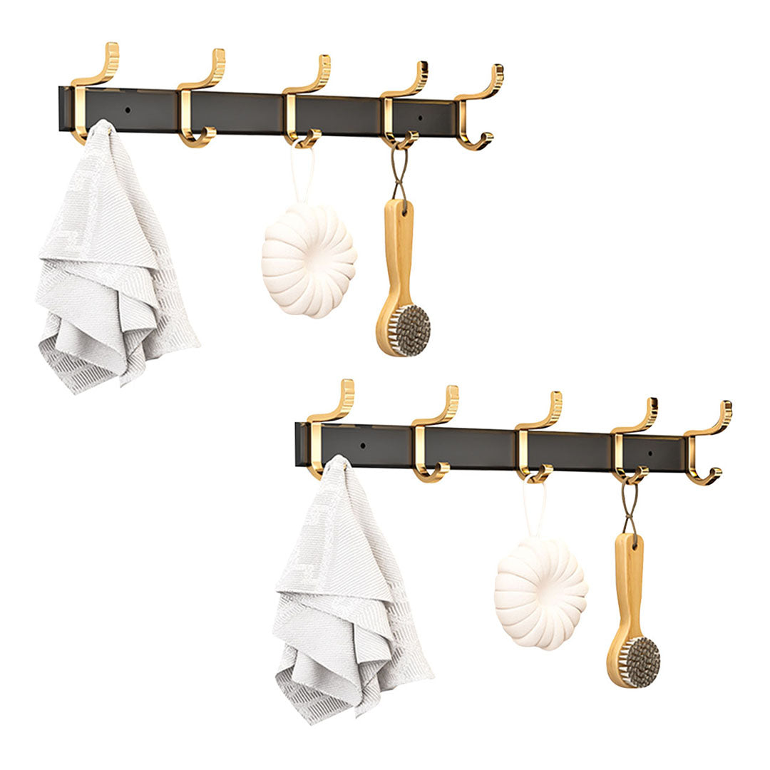 SOGA 2X 41cm Wall Mounted Towel Rack Space-Saving Hanger Organiser with Durable Hooks $ 65.50