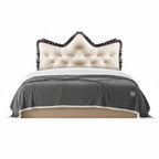 SOGA Home & Living Bundle – Crown Tufted Cream Pillow & Grey Cozy Flannel Throw Blanket