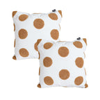 SOGA 2X Tufted Cushion 45cm White Brown Polka Dot Circle Pattern Decorative Throw Pillow $ 129