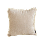 SOGA 45cm Throw Pillow Latte Color Chenille Textured with Tassels Stylish Square Cozy Home Decor