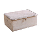 SOGA Beige Small Portable Double Zipper Storage Box Moisture Proof Clothes Basket Foldable Home Organiser $ 27.90