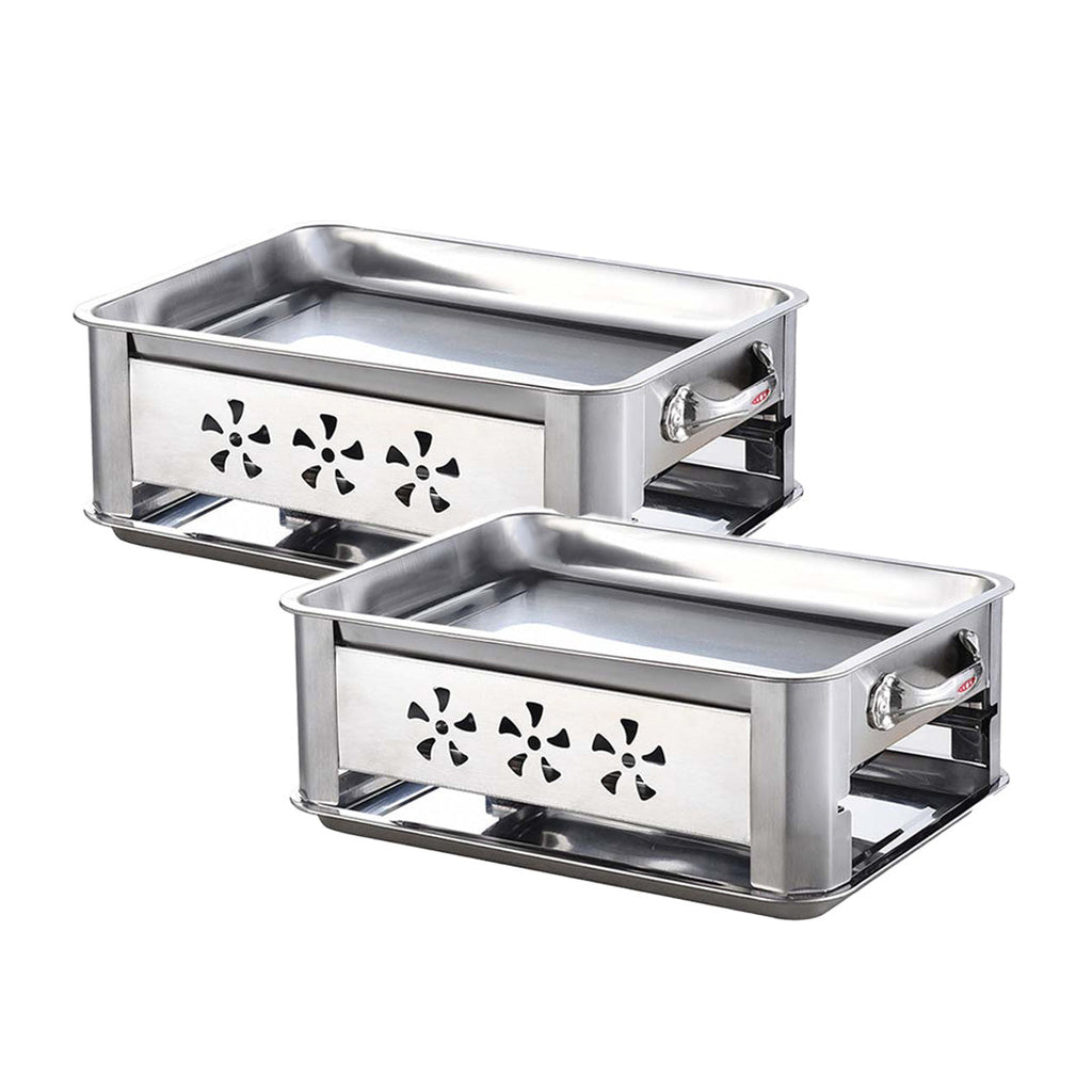 2X 36CM Portable Stainless Steel Outdoor Chafing Dish BBQ Fish Stove Grill Plate $ 129.50