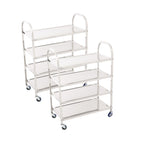 SOGA 2X 4 Tier 950x500x1220 Stainless Steel Kitchen Dining Food Cart Trolley Utility $ 620.90