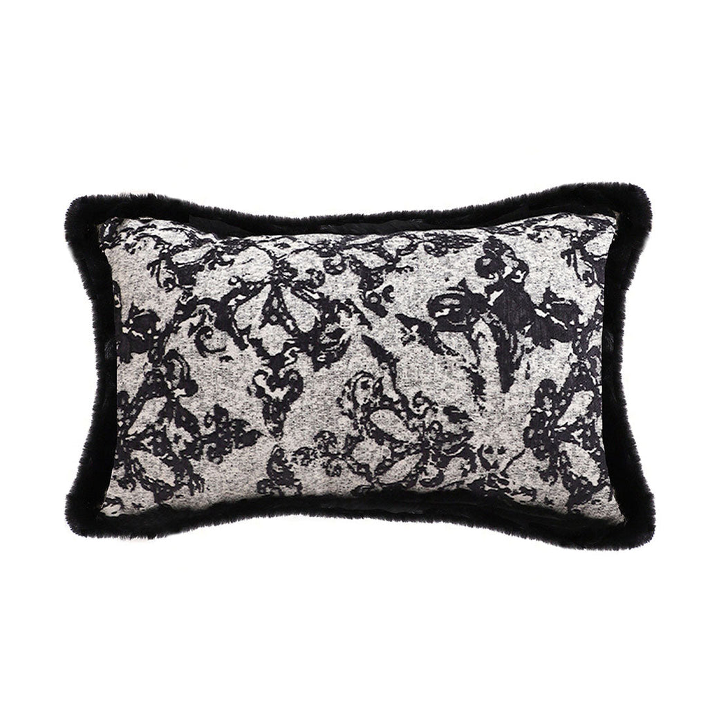 SOGA 30cm Vintage Black Pillowcase Set Black Herringbone Pattern Lumbar Throw Pillow $ 66.90