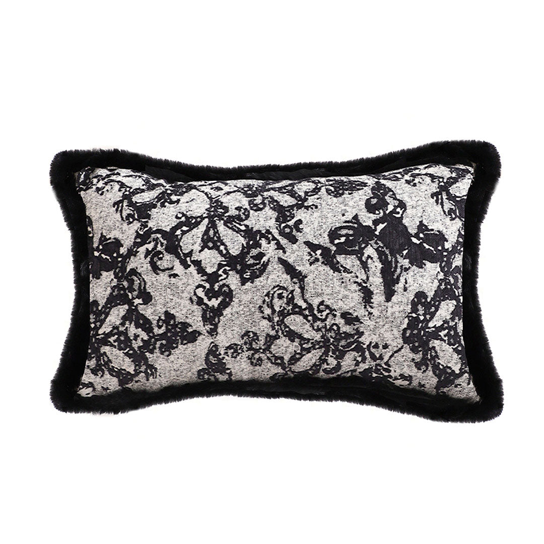 SOGA 30cm Vintage Black Pillowcase Set Black Herringbone Pattern Lumbar Throw Pillow $ 66.90