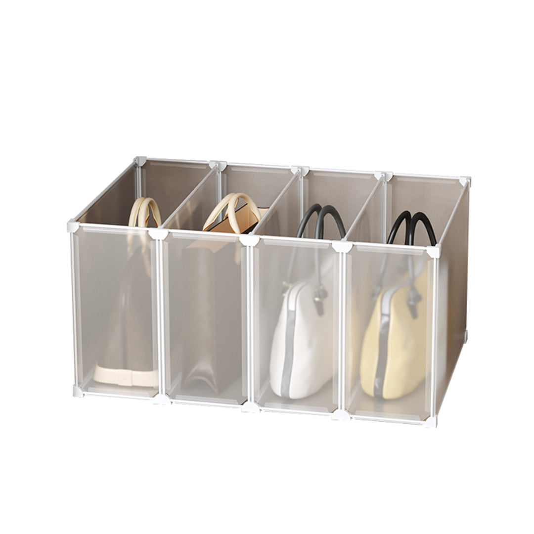 SOGA 1 Tier Multifunctional PP Plastic Bag Box Portable Cubby DIY Storage Shelves Stackable Handbag Purse Organiser $ 46.90