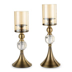 SOGA 43cm 38cm Glass Candle Holder Candle Stand Glass/Metal $ 188.90