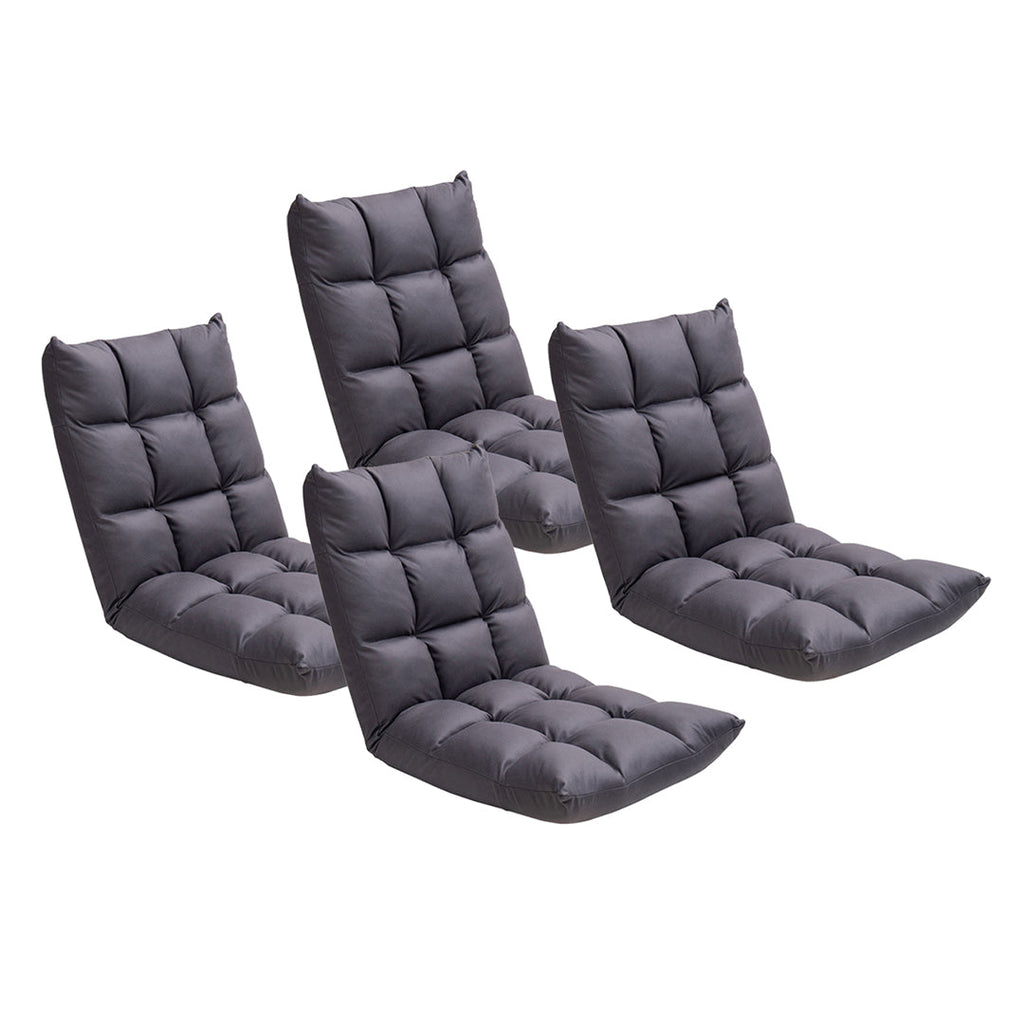 SOGA 4X Grey Lounge Floor Recliner Adjustable Gaming Sofa Bed Foldable Indoor Outdoor Backrest Seat Home Office Decor $ 506.90