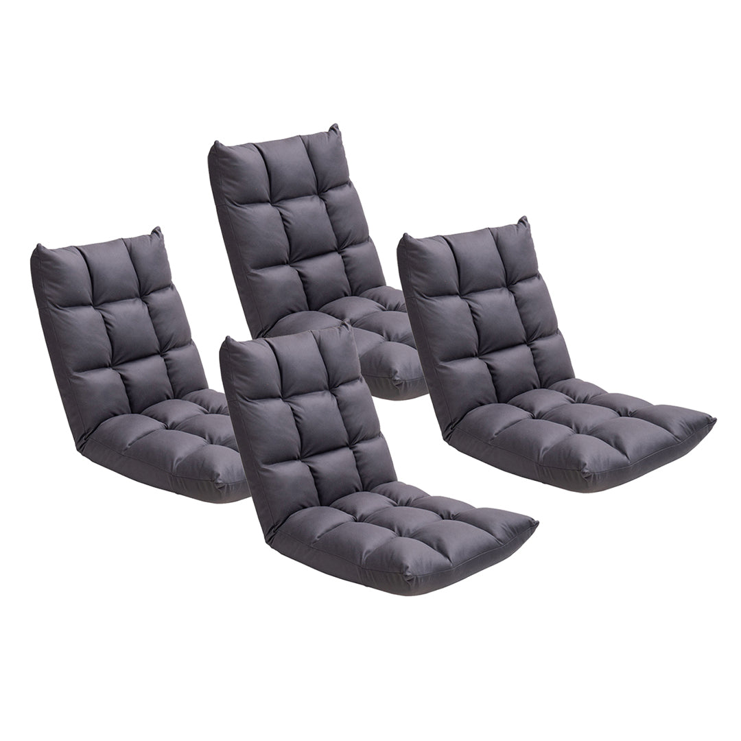 SOGA 4X Grey Lounge Floor Recliner Adjustable Gaming Sofa Bed Foldable Indoor Outdoor Backrest Seat Home Office Decor $ 506.90