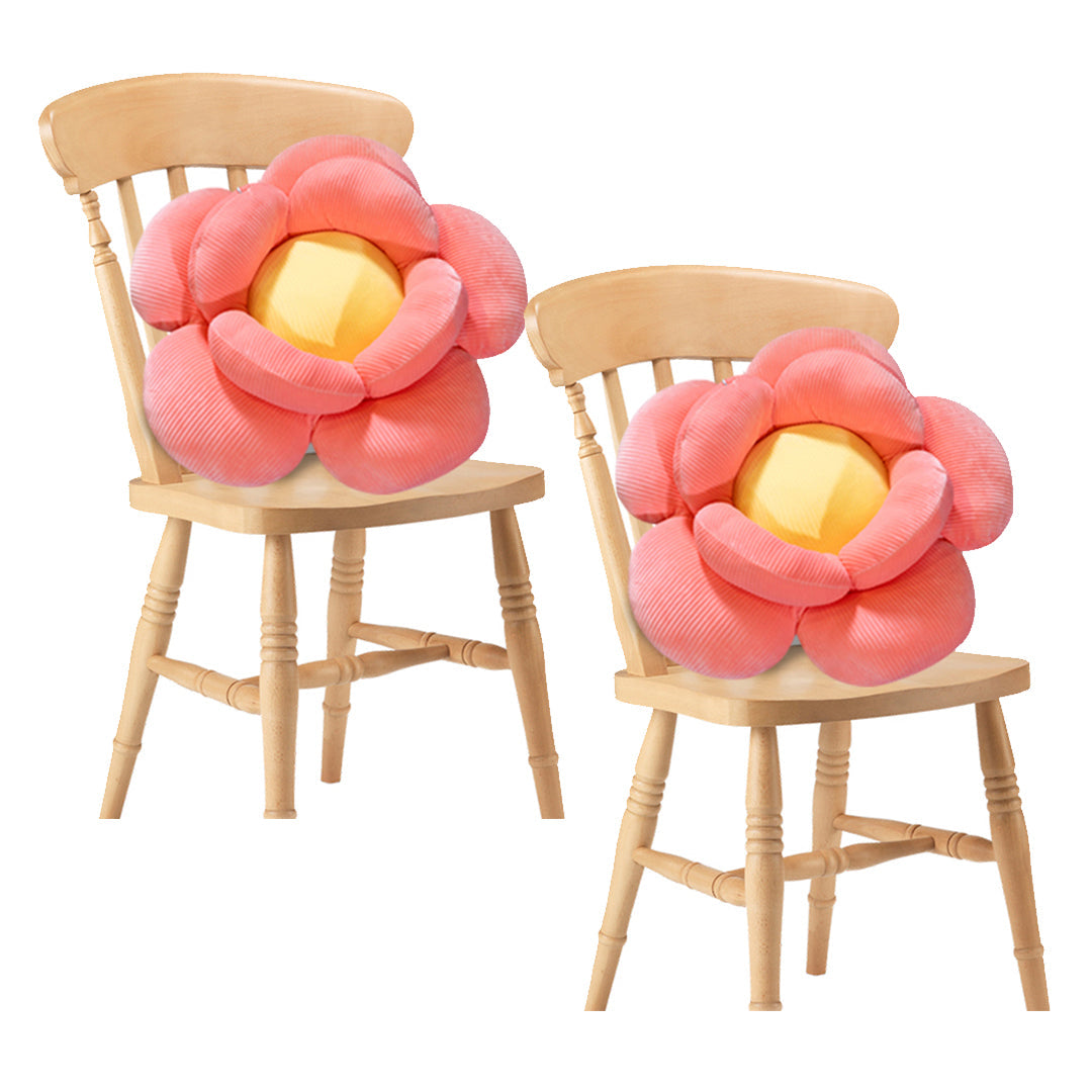 SOGA 2X Red Double Flower Shape Cushion Soft Bedside Floor Plush Pillow Home Decor $ 161.90