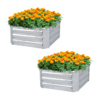 SOGA 2X 100cm Square Galvanised Raised Garden Bed Vegetable Herb Flower Outdoor Planter Box $ 198.50