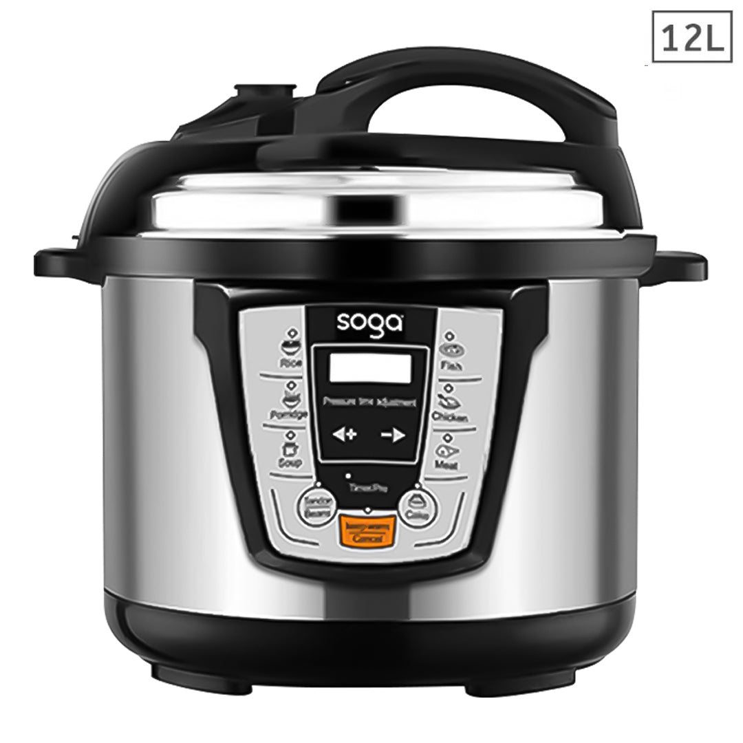 SOGA Electric Stainless Steel Pressure Cooker 12L 1600W Multicooker 16 $ 355.50