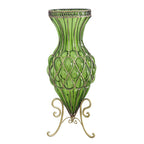 SOGA 67cm Green Glass Tall Floor Vase with Metal Flower Stand $ 399.90