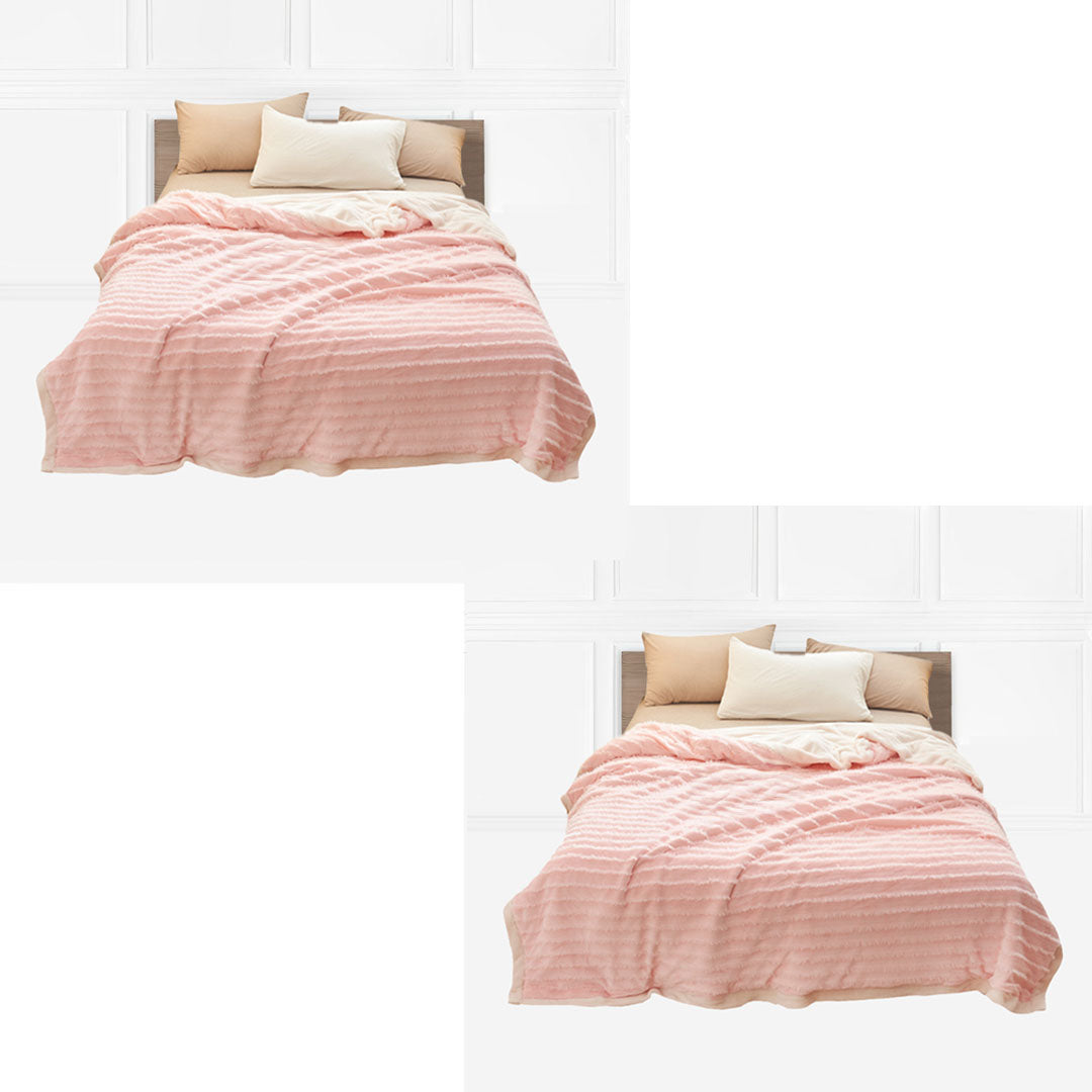 SOGA 2X Throw Blanket Warm Cozy Double Sided Thick Flannel Coverlet Fleece Bed Sofa Comforter Pink $ 181.50