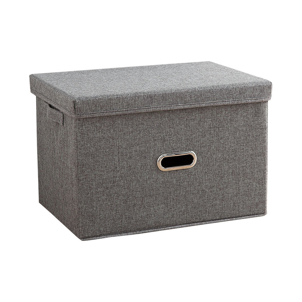 SOGA Grey Super Large Foldable Canvas Storage Box Cube Clothes Basket Organiser Home Decorative Box $ 38.90