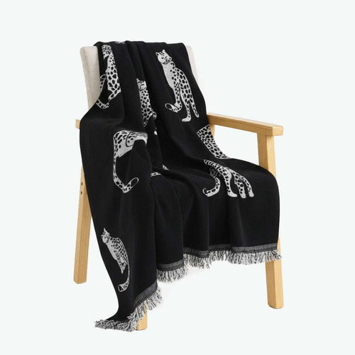 SOGA Four-seater Black Sofa Cover Leopard Print 180x420cm Polyester $ 144