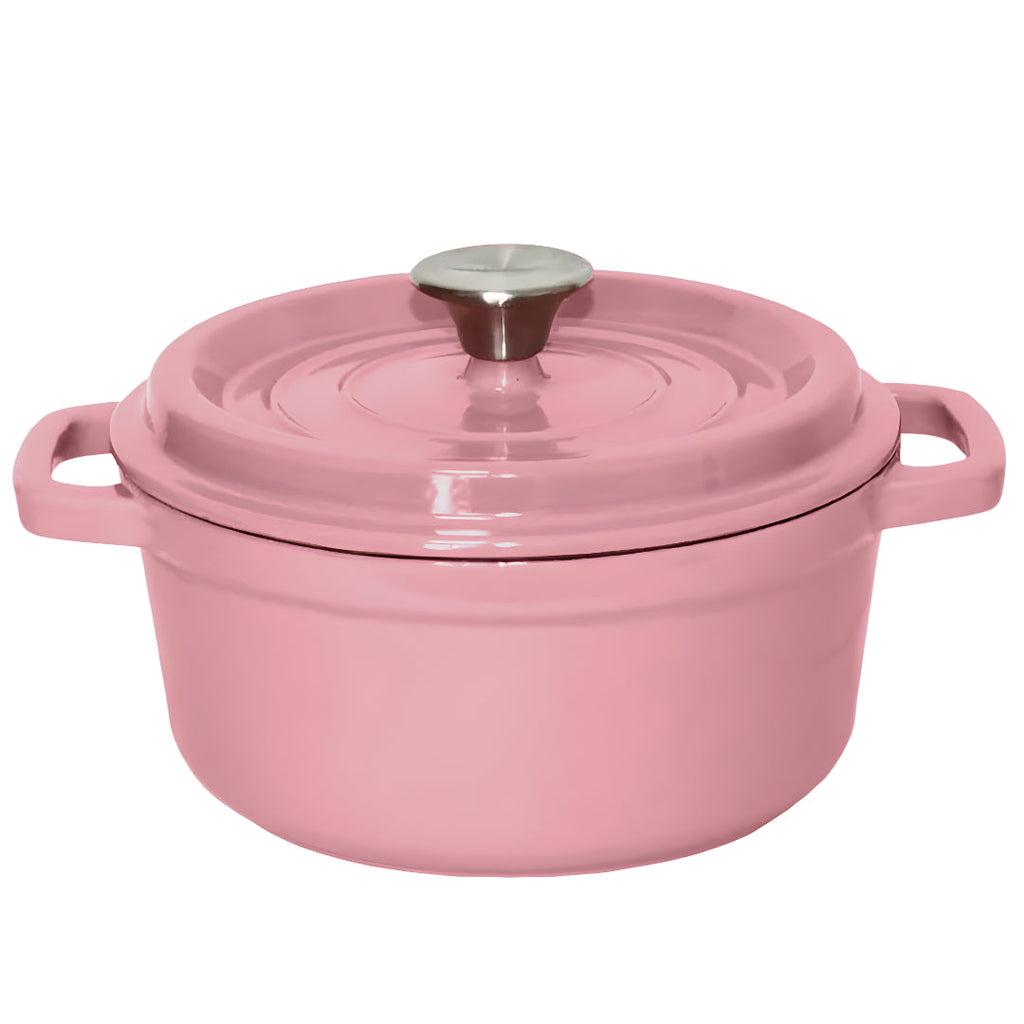 SOGA Cast Iron Enamel Porcelain Stewpot Casserole Stew Cooking Pot With Lid 2.7L Pink 22cm $ 99.90
