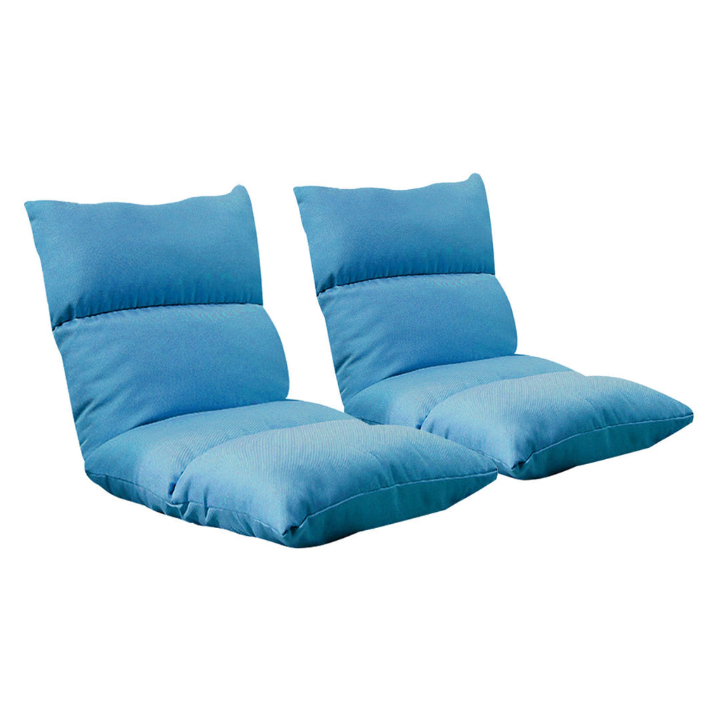 SOGA 2X Lounge Floor Recliner Adjustable Lazy Sofa Bed Folding Game Chair Blue $ 183.50