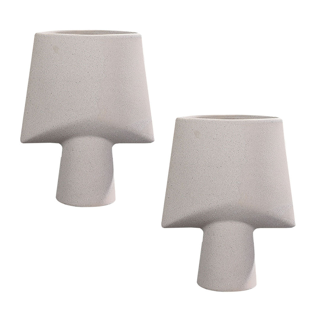 SOGA 2X 21x25.5cm Ornament Geometric Decor Ceramic Vase Flower Pots Decorative for Living Room Decoration $ 129.50