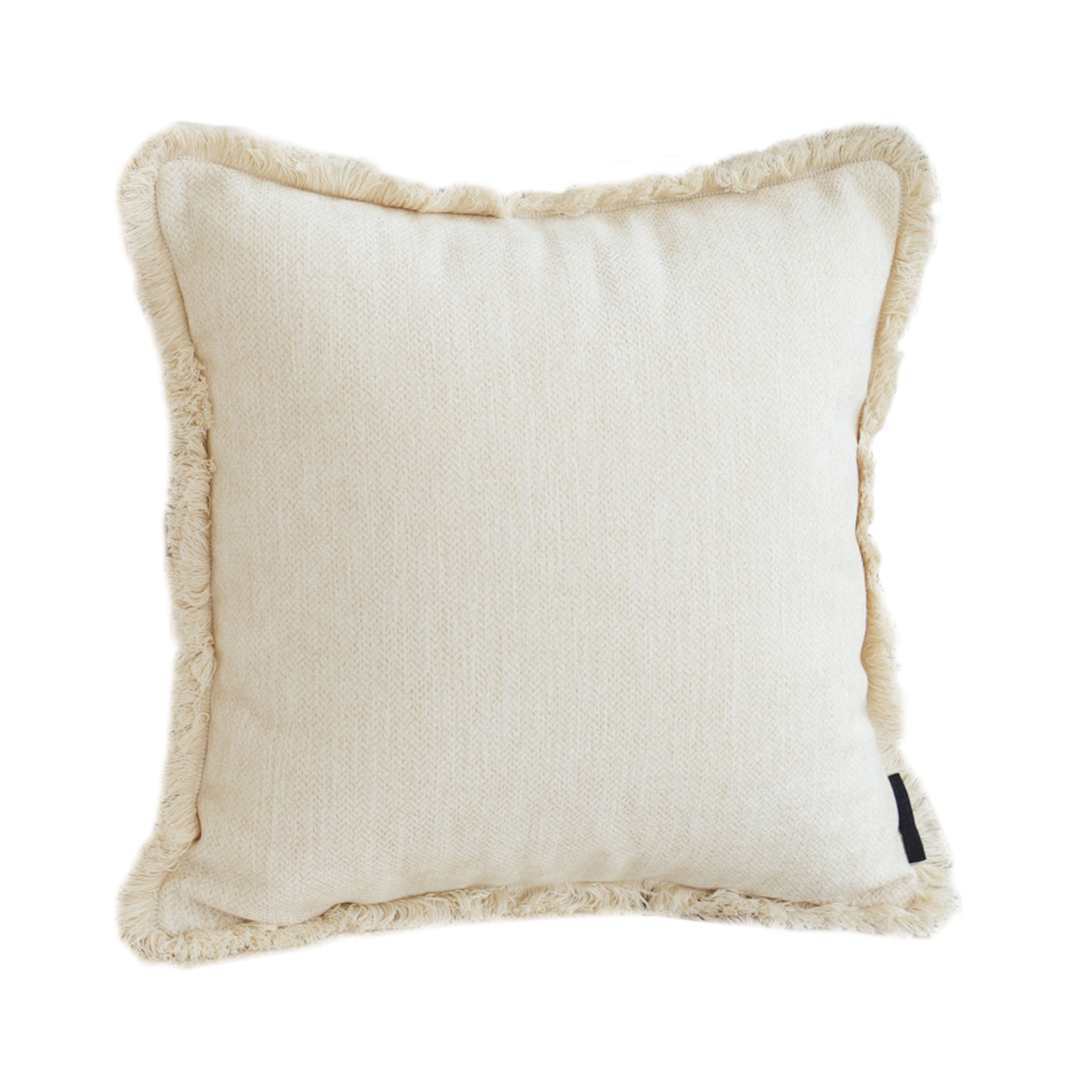 SOGA 45cm Creamy White Home Aesthetic Chenille Texture Tassel Square Throw pillow $ 55.50