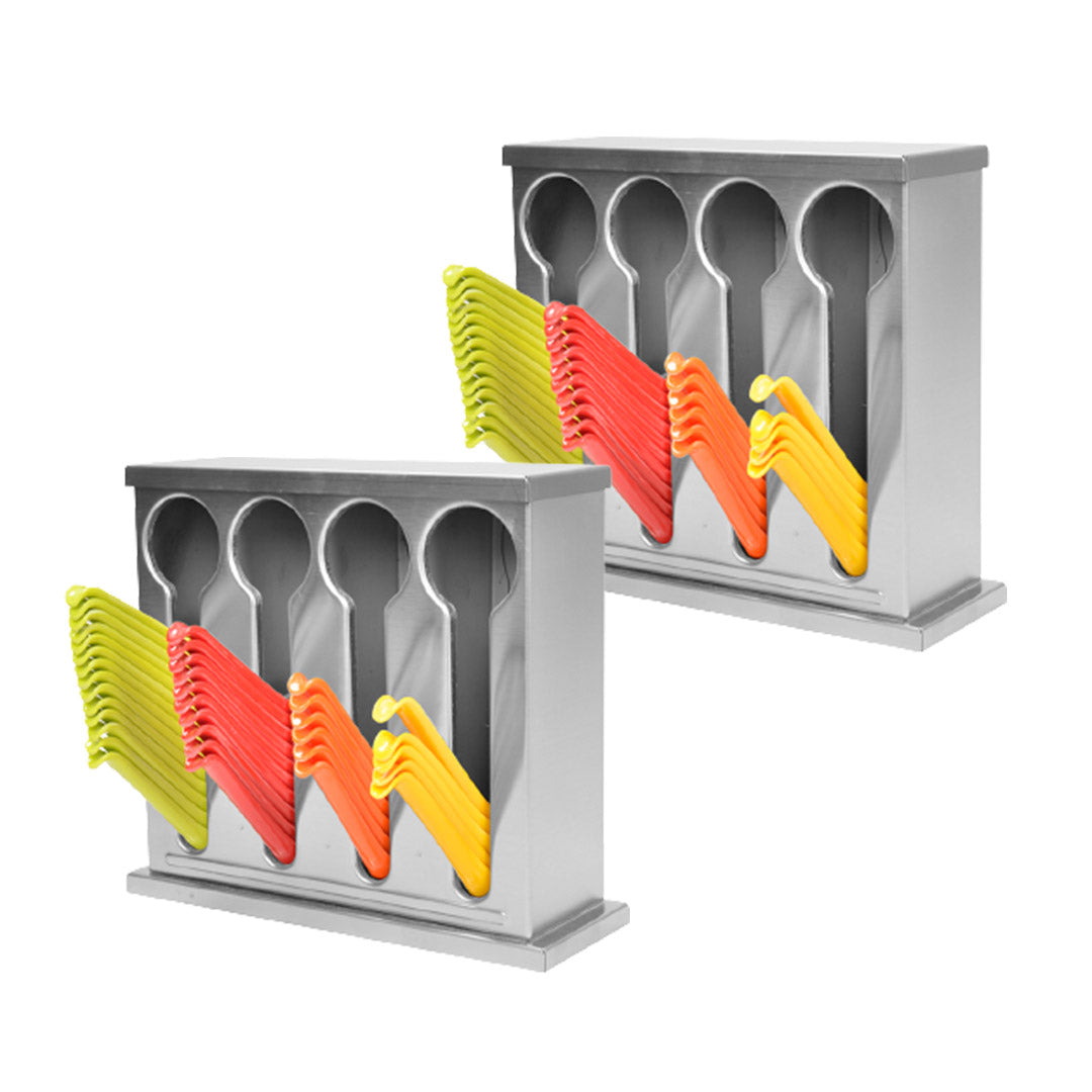 SOGA 2X Stainless Steel Buffet Restaurant Spoon Utensil Holder Storage Rack 4 Holes $ 90.90